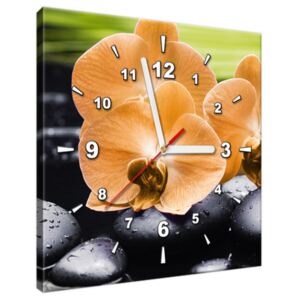 Tištěný obraz s hodinami Oranžová orchidej ZP1713A_1AI
