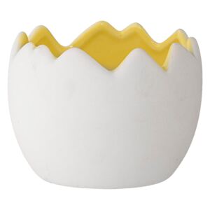 Keramický květináč ve tvaru vejce s žlutým detailem Bloomingville, , ⌀ 9 cm
