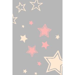 Makro Abra Dětský kusový koberec SLIM 7665 šedý / růžový 60 x 100
