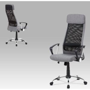 Artium Kancelářská židle, šedá látka, černá MESH, houpací mech, kříž chrom - KA-V206 GREY