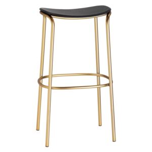 SCAB Design Barová židle SCAB Trick černá, 75 cm, dřevěný sedák, zlaté nohy