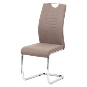 Jídelní židle, cappuccino látka-ekokůže, chrom DCL-405 CAP2