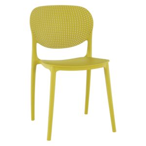 Stohovatelná židle, žlutá, FEDRA new