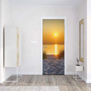GLIX Fototapeta na dveře - Beach Sunset + lepidlo ZDARMA