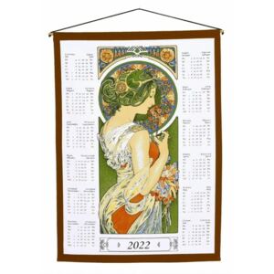 Kalendář textilní, Alfons Mucha 2022 S hůlkou