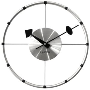 Stříbrné kovové designové hodiny LAVVU COMPASS LCT1100