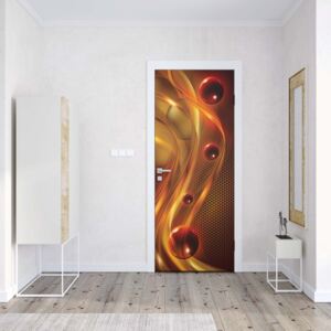 GLIX Fototapeta na dveře - Orange Red Yellow Modern Abstract Design + lepidlo ZDARMA