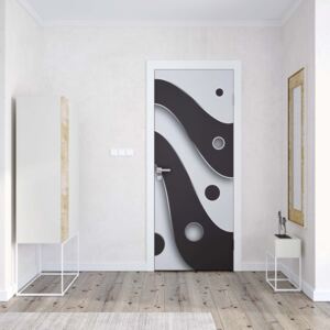 GLIX Fototapeta na dveře - 3D Layers Black And White + lepidlo ZDARMA