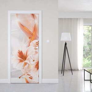 GLIX Fototapeta na dveře - Modern Flowers Orange + lepidlo ZDARMA