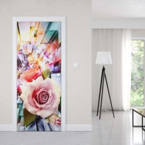 GLIX Fototapeta na dveře - Roses 3D Illustion Modern Multicoloured Design1 + lepidlo ZDARMA