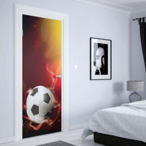 GLIX Fototapeta na dveře - 3D Football Red And Yellow + lepidlo ZDARMA