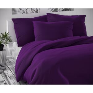Povlečení bavlněný satén Kvalitex Luxury tmavě fialové rozměry: 200x200cm + 2x 70x90cm