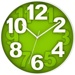 Postershop Nástěnné hodiny: Zelená (1) - 30 cm
