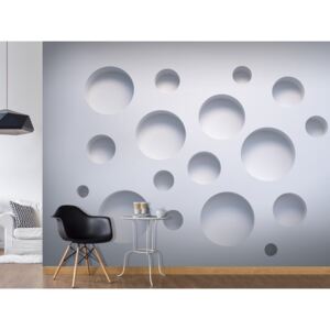 3D tapeta kruhy ve zdi + lepidlo ZDARMA Velikost (šířka x výška): 150x105 cm