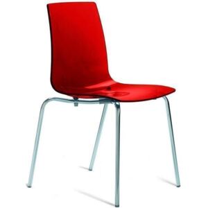 Židle Lollipop (červená-transparentní, polykarbonát)