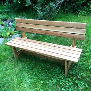 KULHÁNEK nábytek Zahradní lavice s opěradlem - klasická Délka: 160 cm, Odstín nátěru: olej - ořech