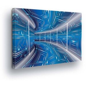 GLIX Obraz na plátně - Modrý Tunel 25x35 cm