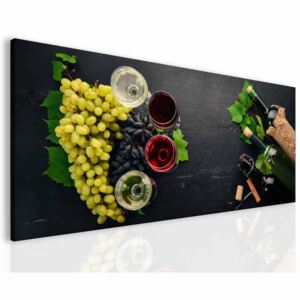 Obraz výběr vína + háčky, hřebíčky, čistící hadřík ZDARMA Velikost (šířka x výška): 90x40 cm