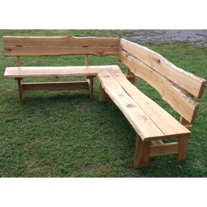 KULHÁNEK nábytek Zahradní rohová lavice - rustikální Délka: 170 cm, Odstín nátěru: olej - ořech