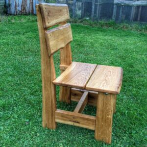 KULHÁNEK nábytek Rustikální dubová židle-odlehčená Odstín nátěru: olej - teak