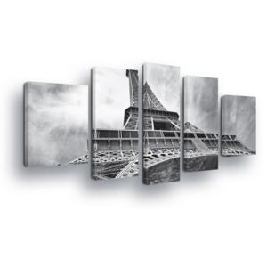 Obraz na plátně GLIX - Černobílá Eiffelova věž II 2 x 40x60 / 2 x 30x80 / 1 x 30x100 cm