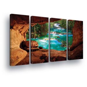 GLIX Obraz na plátně - Azurová Řeka 4 x 30x80 cm