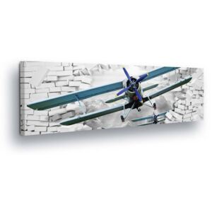Obraz na plátně GLIX - Modré Letadlo 45x145 cm