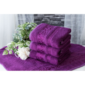 XPOSE ® Bambusový ručník CATANIA - tmavě fialová 50x90 cm