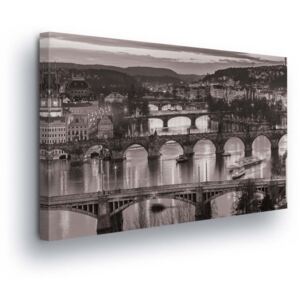 Obraz na plátně GLIX - Černobílá Praha 60x40 cm