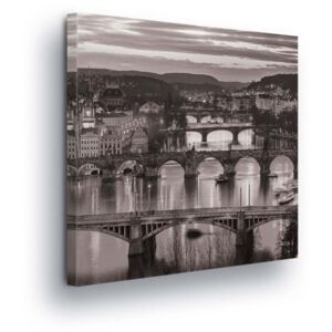 Obraz na plátně GLIX - Černobílá Praha 40x40 cm