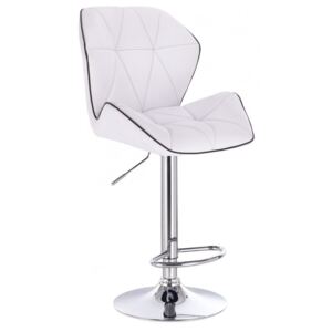 Barová židle MILANO MAX na stříbrném talíři - bílá