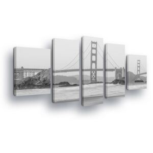 Obraz na plátně GLIX - Černobílý Golden Gate 2 x 40x60 / 2 x 30x80 / 1 x 30x100 cm