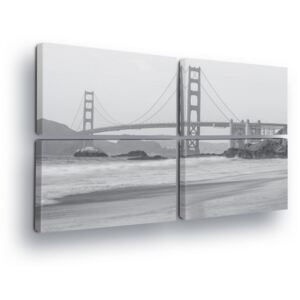 Obraz na plátně GLIX - Černobílý Golden Gate 4 x 60x40 cm