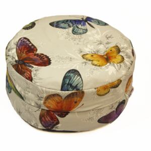 S radostí - vlastní výroba Meditační sedák motýli Velikost: ∅30 x v12 cm
