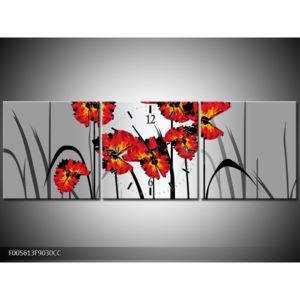 Abstraktní obraz - červené květiny (F005613F9030CC)