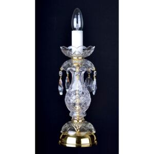 1 bulb crystal design table lamp with cut almonds