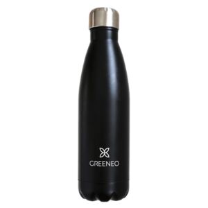Nerezová láhev GREENEO 500 ml (černá + stříbrné víčko)