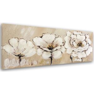 CARO Obraz na plátně - Three White Flowers 70x25 cm