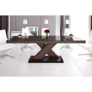 Jídelní stůl XENON, hnědý/dub faro (Luxusní jídelní stůl s velkou)