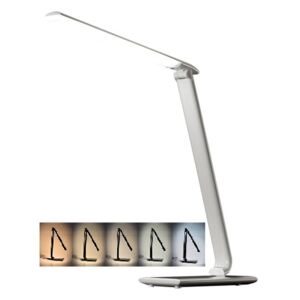 Solight WO37-W LED stolní lampička stmívatelná, 9W, volba teploty světla, bílý lesk