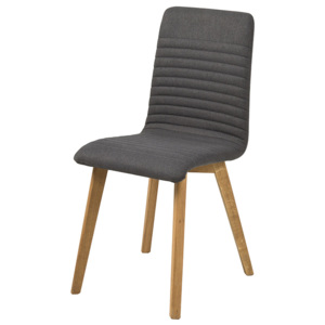 Jídelní židle s čalouněním z látky v barvě antracit s dřevěnou podnoží SET 2 ks DO164