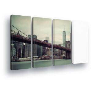 GLIX Obraz na plátně - Černobílý New Yorkský Most II 4 x 30x80 cm