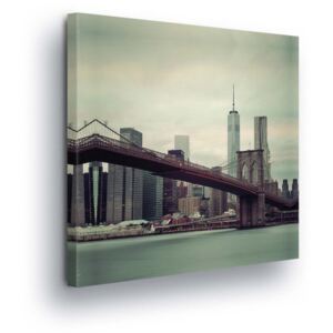 GLIX Obraz na plátně - Černobílý New Yorkský Most II 40x40 cm