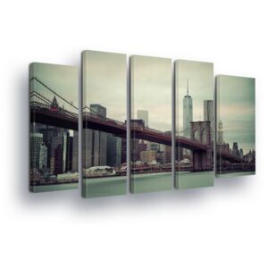 GLIX Obraz na plátně - Černobílý New Yorkský Most II 2 x 30x80 / 3 x 30x100 cm