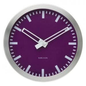 Fialové nástěnné hodiny s kovovým rámem 5094 Karlsson 25cm