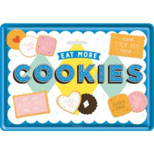 Postershop Plechová pohlednice - Eat More Cookies