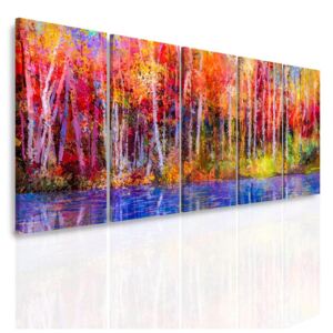 InSmile Vícedílný obraz - Barevný les 150x60 cm
