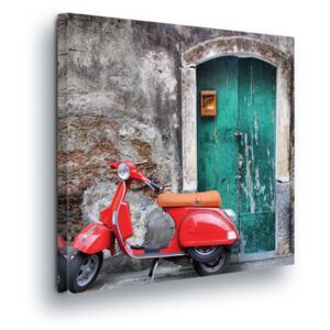 Obraz na plátně GLIX - Retro Moped 80x80 cm