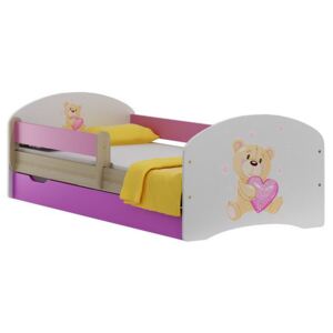 Dětská postel se zábrano matrací a úložným šuplíkem Candy
