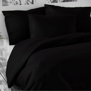 Kvalitex Saténové povlečení Luxury Collection černá, 240 x 220 cm, 2 ks 70 x 90 cm